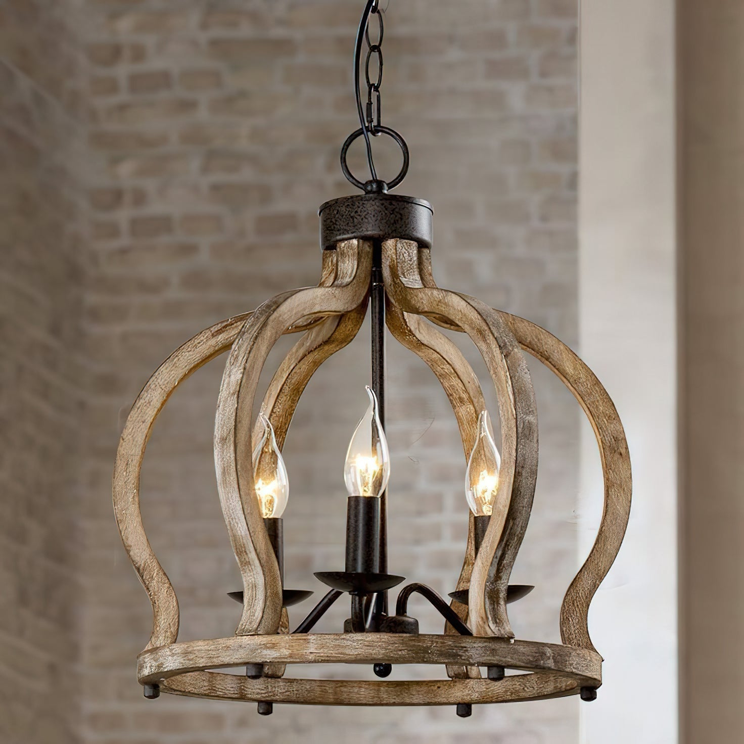 Vivinir Suspension Vintage Industrielle Aura Farmhouse en Bois et Métal - Neutralighting