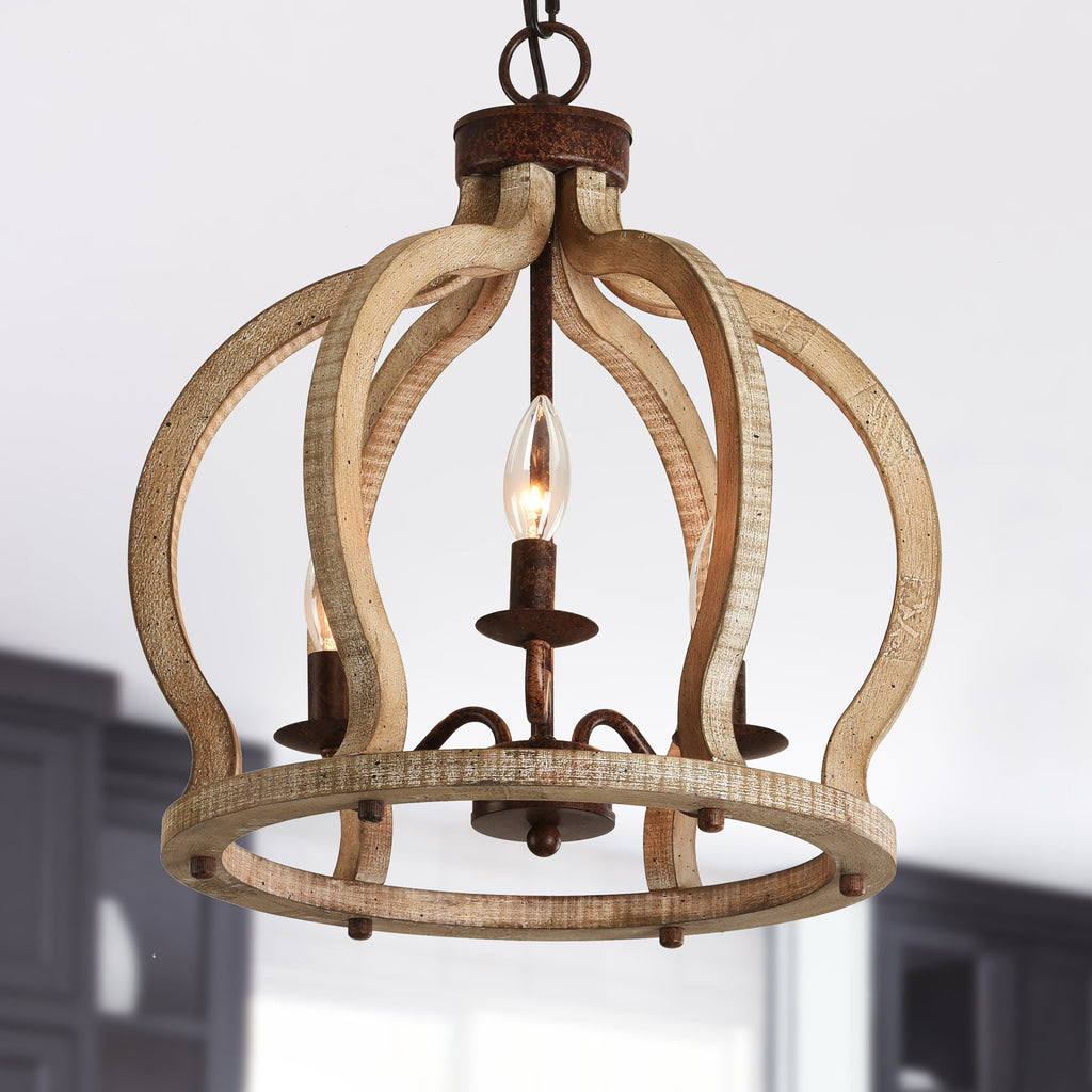 Vivinir Suspension Vintage Industrielle Aura Farmhouse en Bois et Métal - Neutralighting