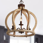 Vivinir Suspension Vintage Industrielle Aura Farmhouse en Bois et Métal - Neutralighting