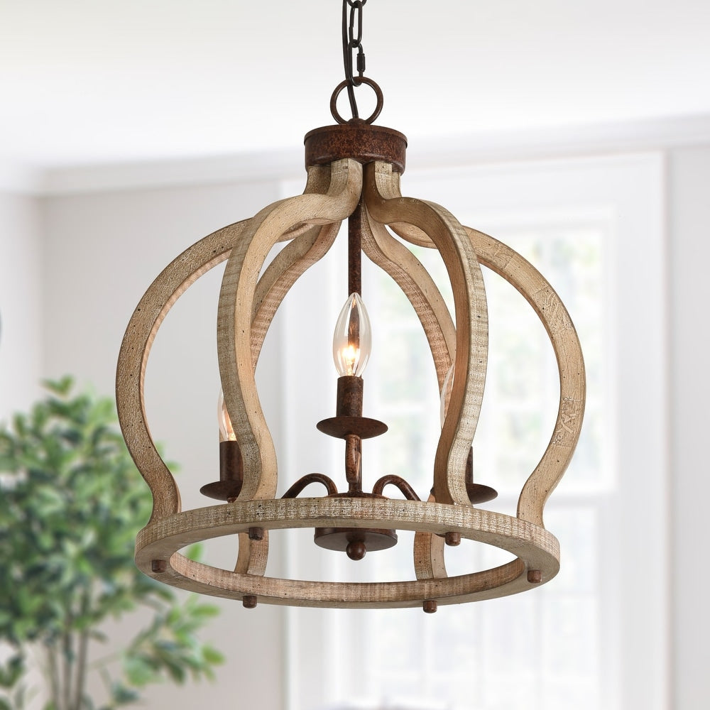 Vivinir Suspension Vintage Industrielle Aura Farmhouse en Bois et Métal - Neutralighting