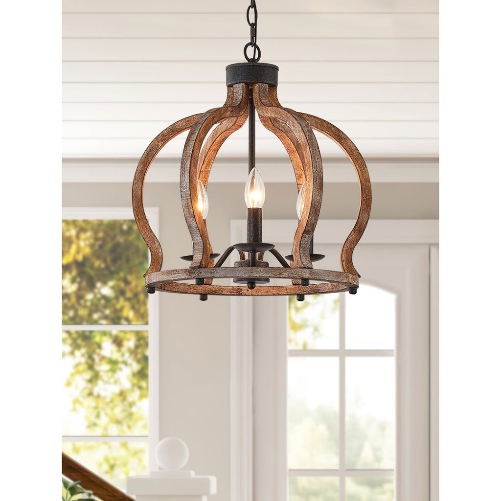 Vivinir Suspension Vintage Industrielle Aura Farmhouse en Bois et Métal - Neutralighting
