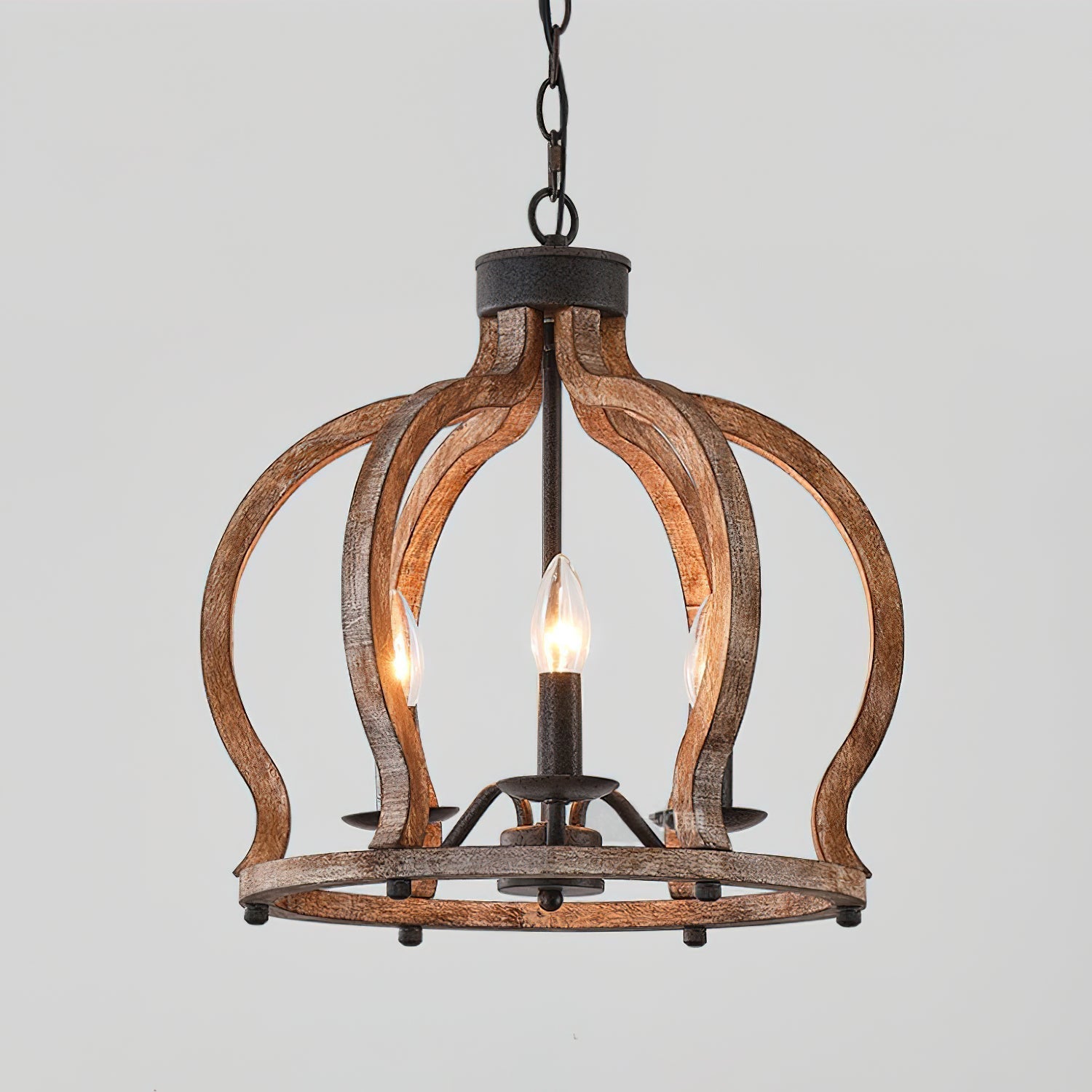 Vivinir Suspension Vintage Industrielle Aura Farmhouse en Bois et Métal - Neutralighting