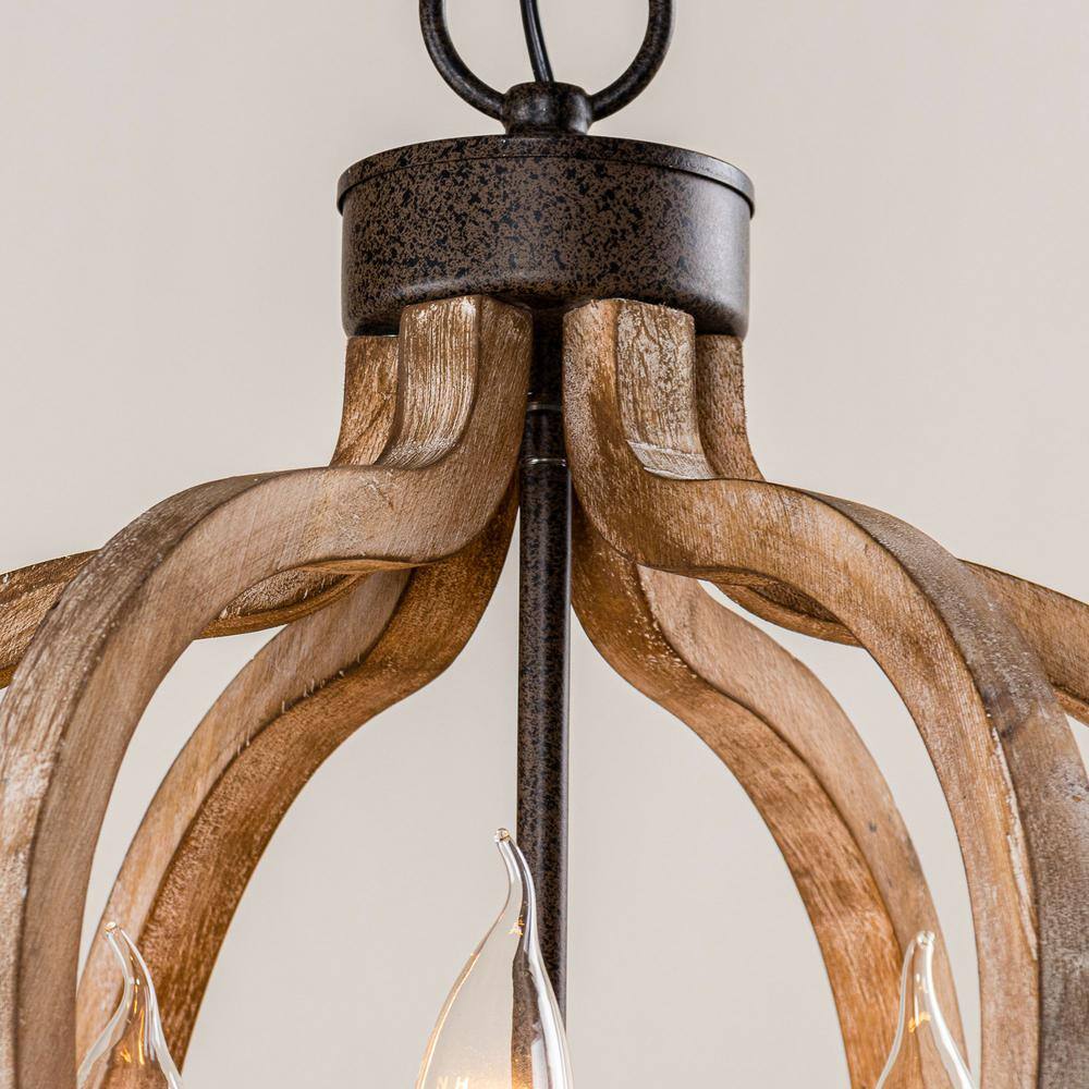 Vivinir Suspension Vintage Industrielle Aura Farmhouse en Bois et Métal - Neutralighting