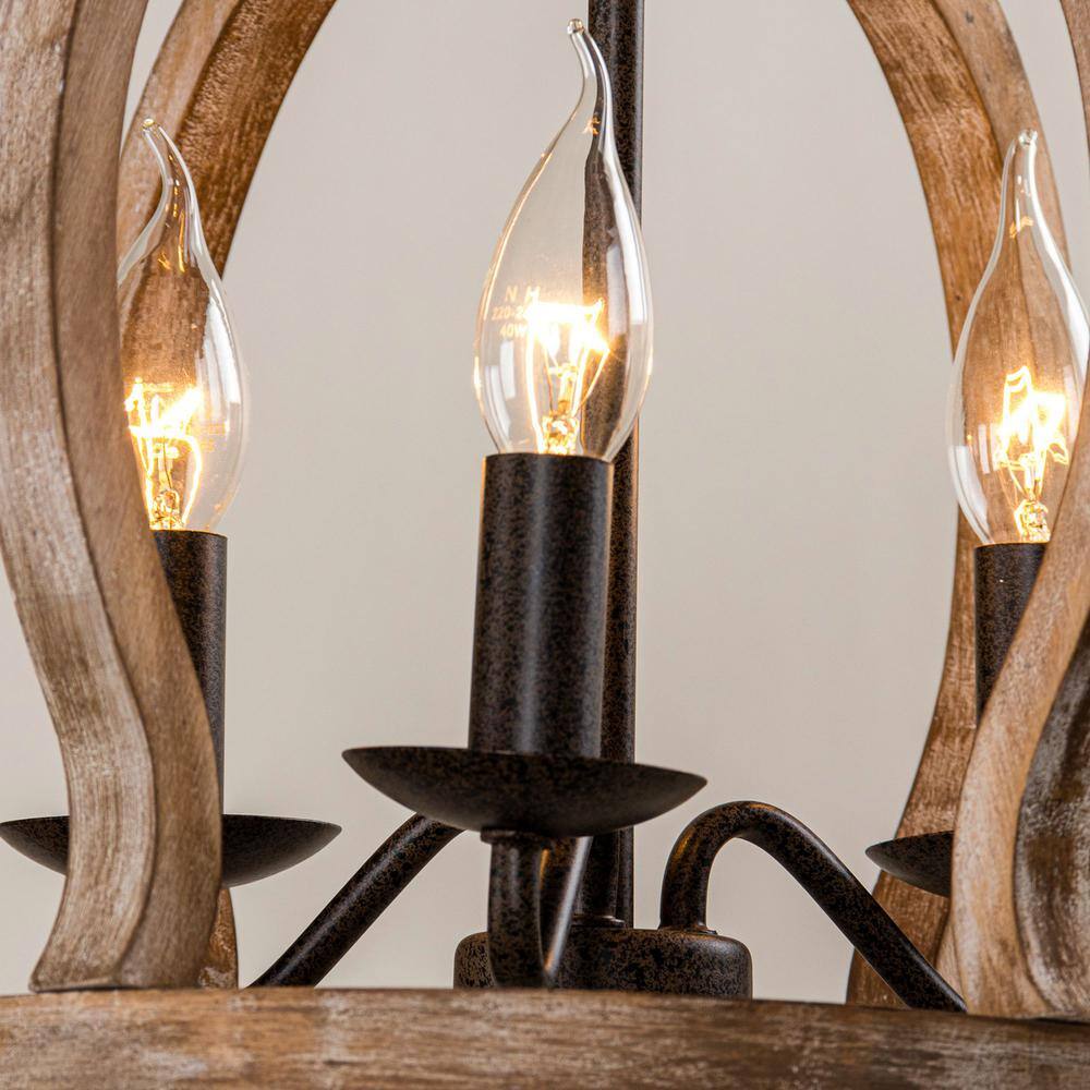 Vivinir Suspension Vintage Industrielle Aura Farmhouse en Bois et Métal - Neutralighting