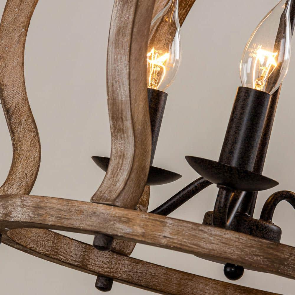 Vivinir Suspension Vintage Industrielle Aura Farmhouse en Bois et Métal - Neutralighting