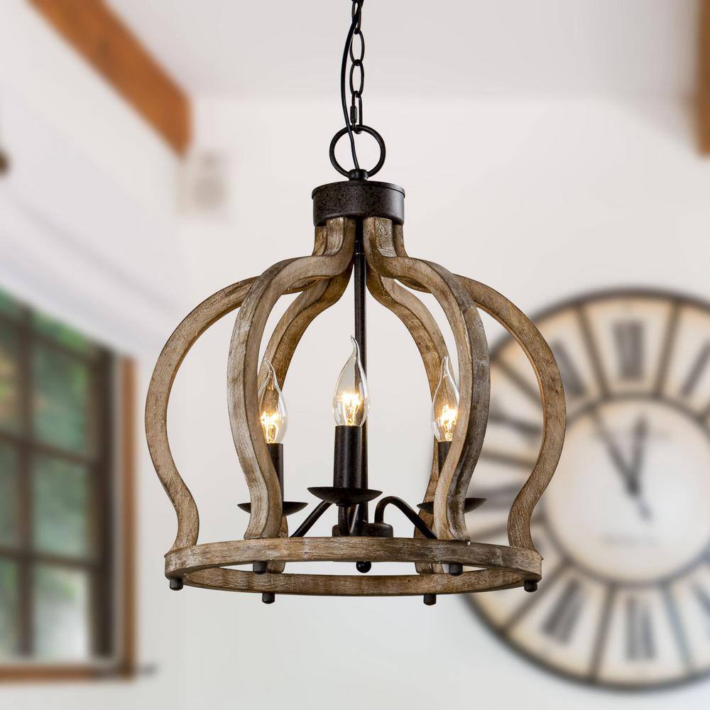 Vivinir Suspension Vintage Industrielle Aura Farmhouse en Bois et Métal - Neutralighting