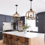 Vivinir Suspension Vintage Industrielle Aura Farmhouse en Bois et Métal - Neutralighting