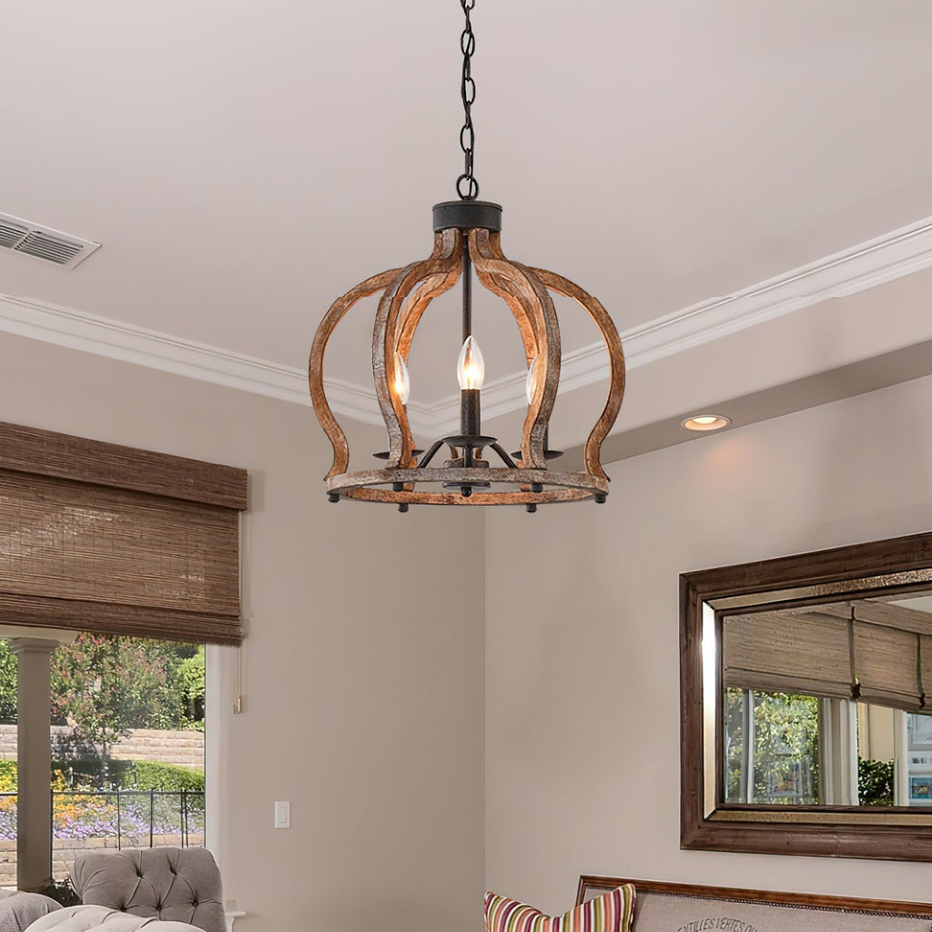 Vivinir Suspension Vintage Industrielle Aura Farmhouse en Bois et Métal - Neutralighting