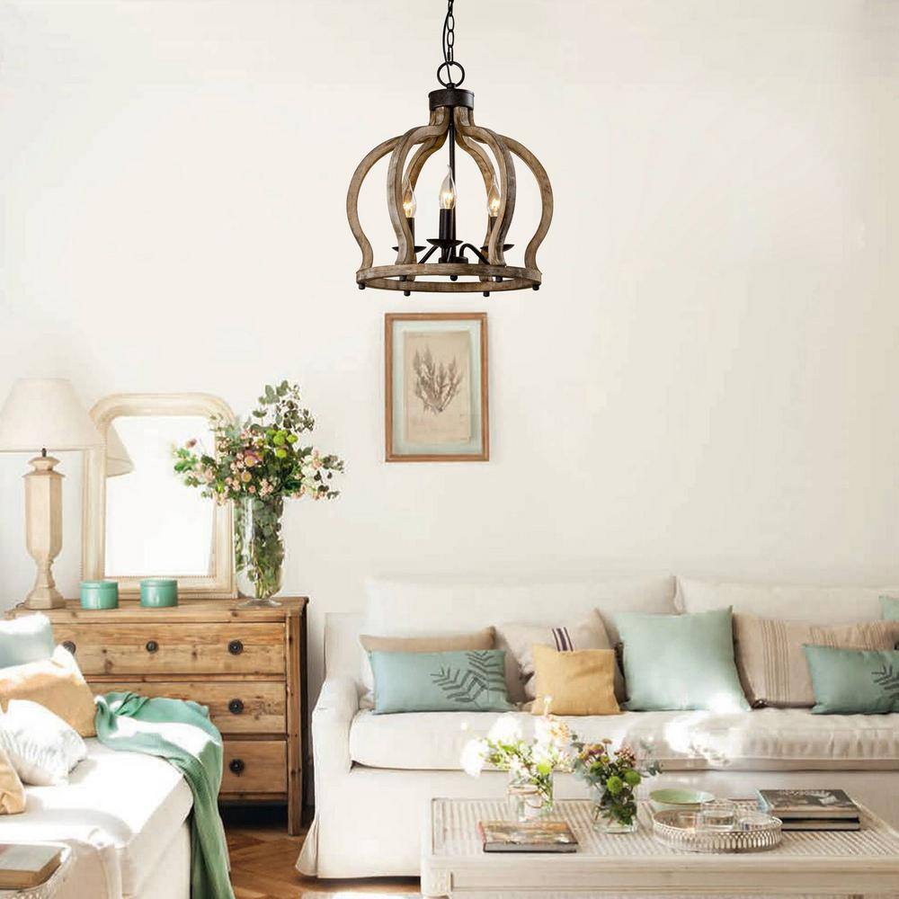 Vivinir Suspension Vintage Industrielle Aura Farmhouse en Bois et Métal - Neutralighting