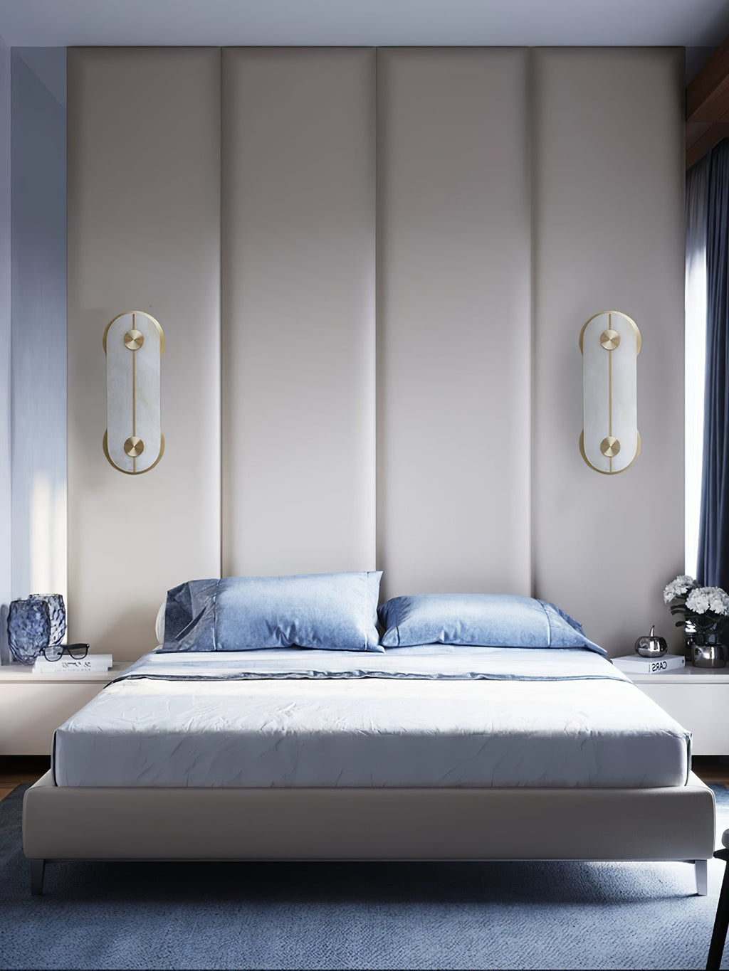 Selene Applique Murale Moderne en Albâtre et Laiton - Neutralighting