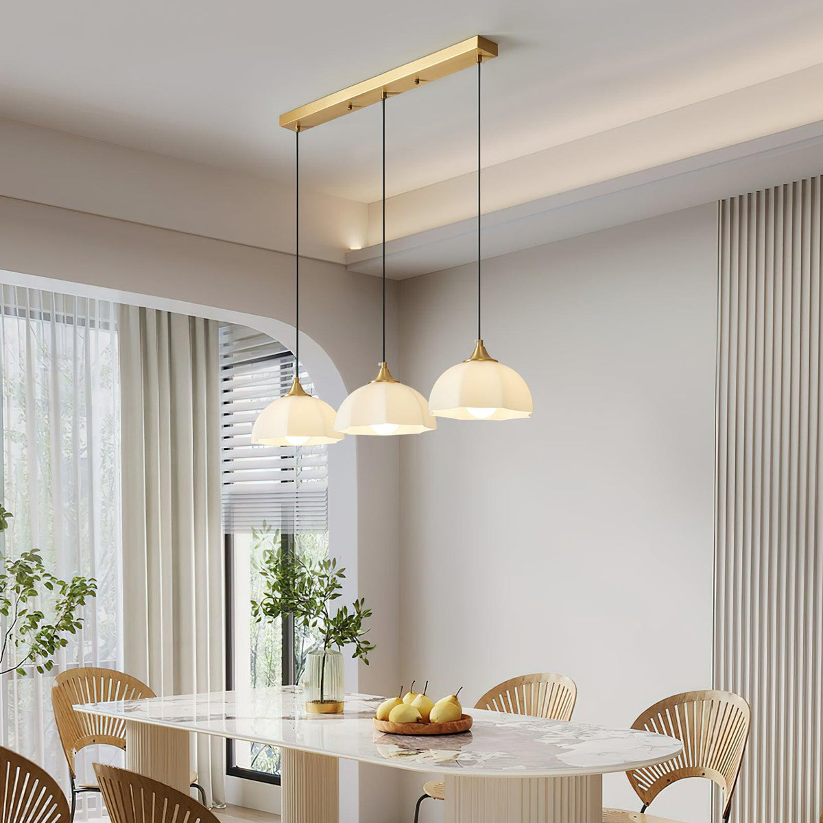 Lustra Chandelier Bol En Verre Octagonal Cuivre Français - Neutralighting