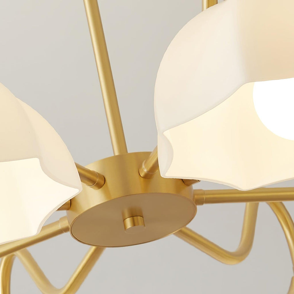 Lustra Chandelier Bol En Verre Octagonal Cuivre Français - Neutralighting