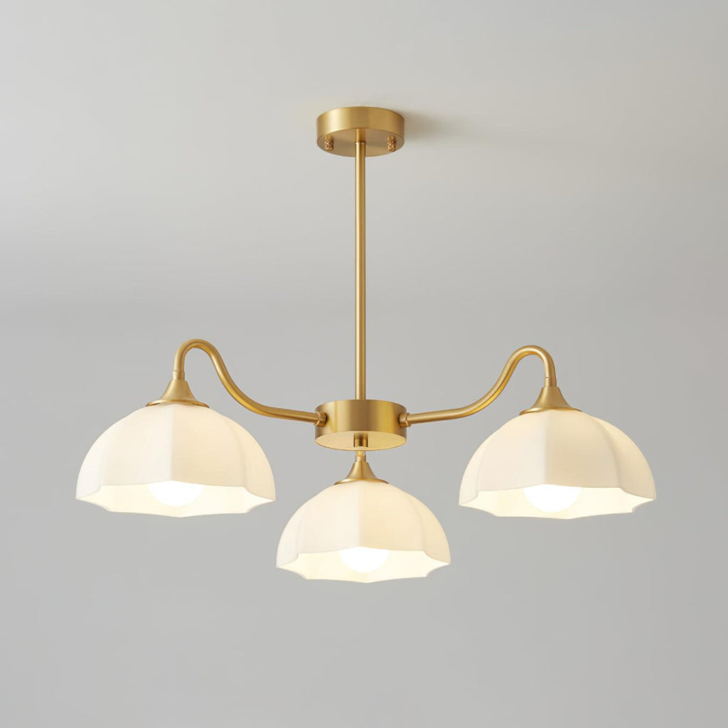 Lustra Chandelier Bol En Verre Octagonal Cuivre Français - Neutralighting