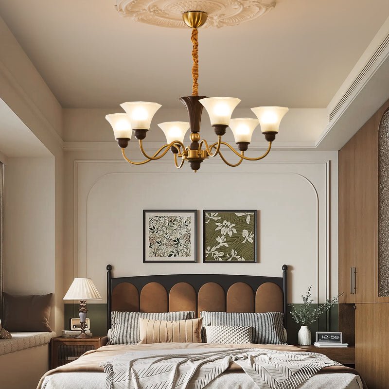 Ciphaen Chandelier en Bois et Verre Vintage - Neutralighting