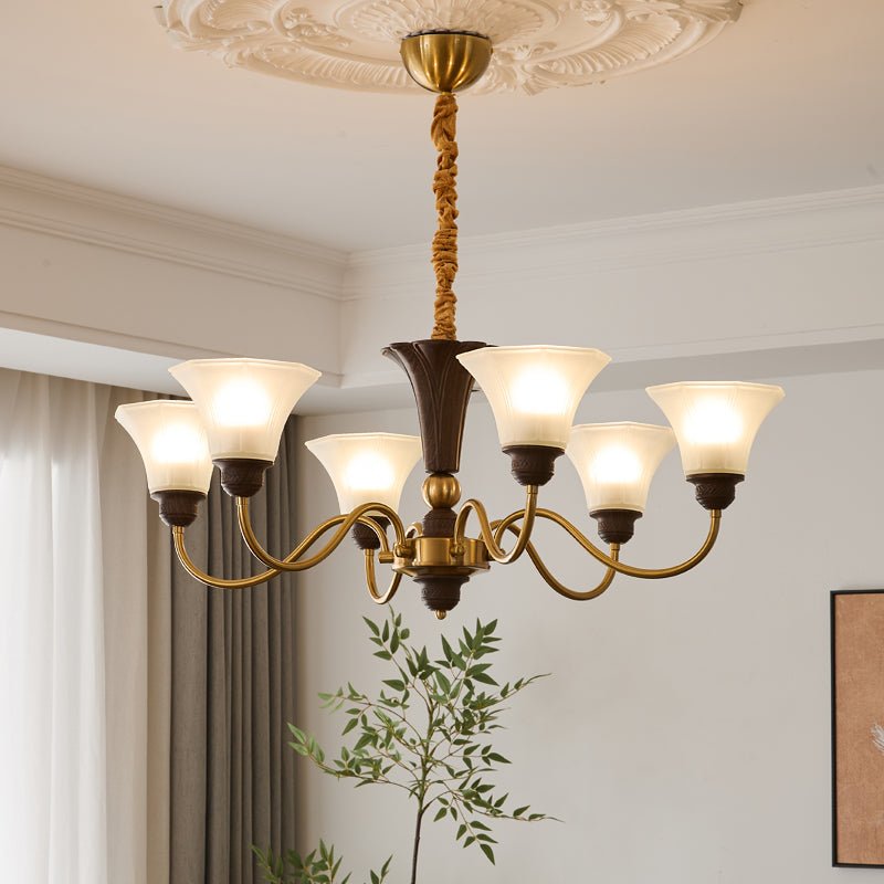 Ciphaen Chandelier en Bois et Verre Vintage - Neutralighting