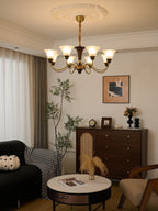 Ciphaen Chandelier en Bois et Verre Vintage - Neutralighting