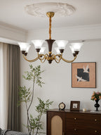 Ciphaen Chandelier en Bois et Verre Vintage - Neutralighting