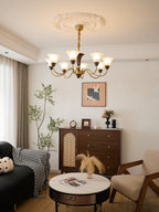 Ciphaen Chandelier en Bois et Verre Vintage - Neutralighting