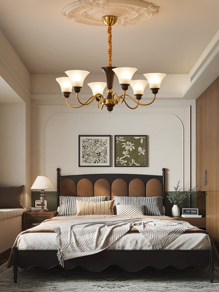 Ciphaen Chandelier en Bois et Verre Vintage - Neutralighting