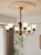 Ciphaen Chandelier en Bois et Verre Vintage - Neutralighting