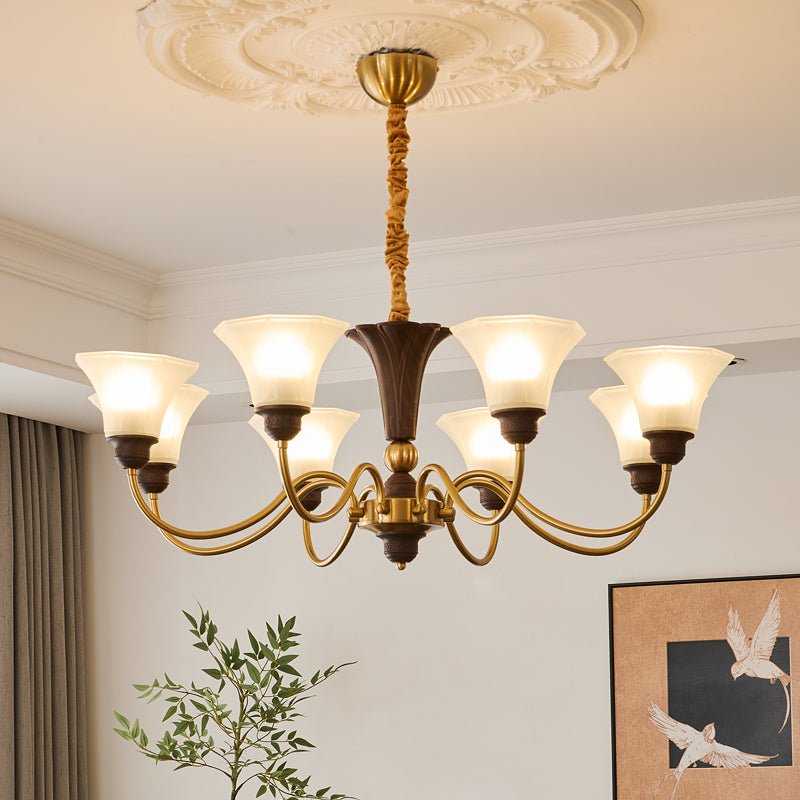 Ciphaen Chandelier en Bois et Verre Vintage - Neutralighting