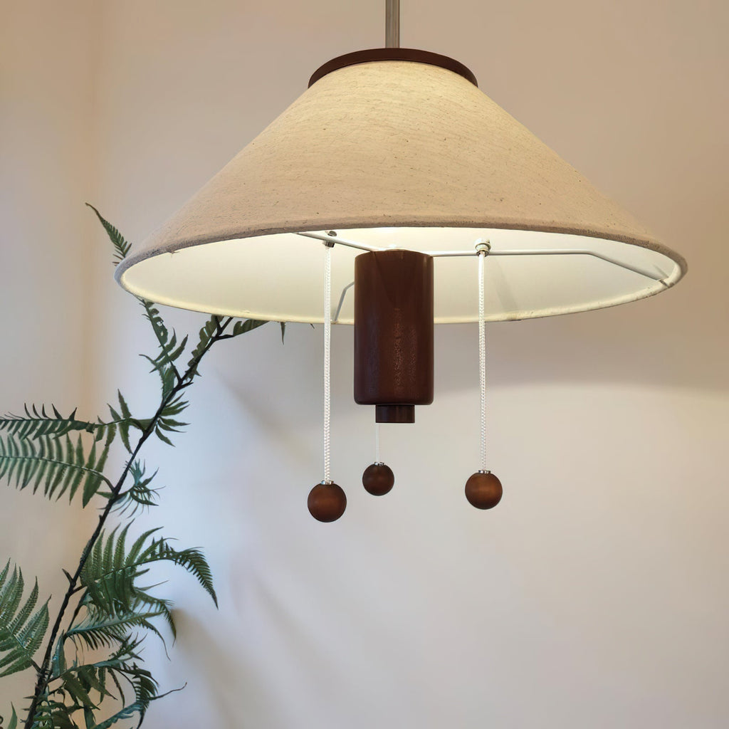 Zathee Nordic Art Classique Bois Tissu Pendentif Lampe - Neutralighting