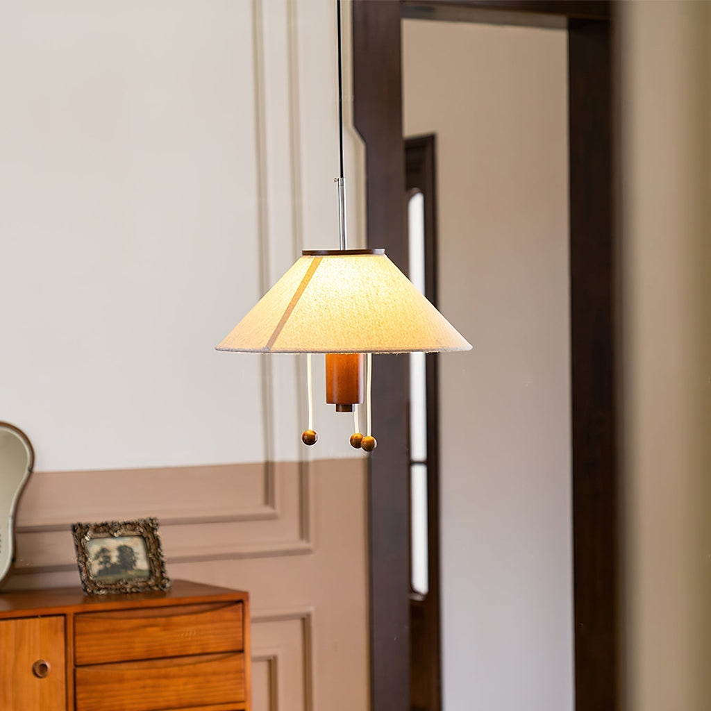 Zathee Nordic Art Classique Bois Tissu Pendentif Lampe - Neutralighting