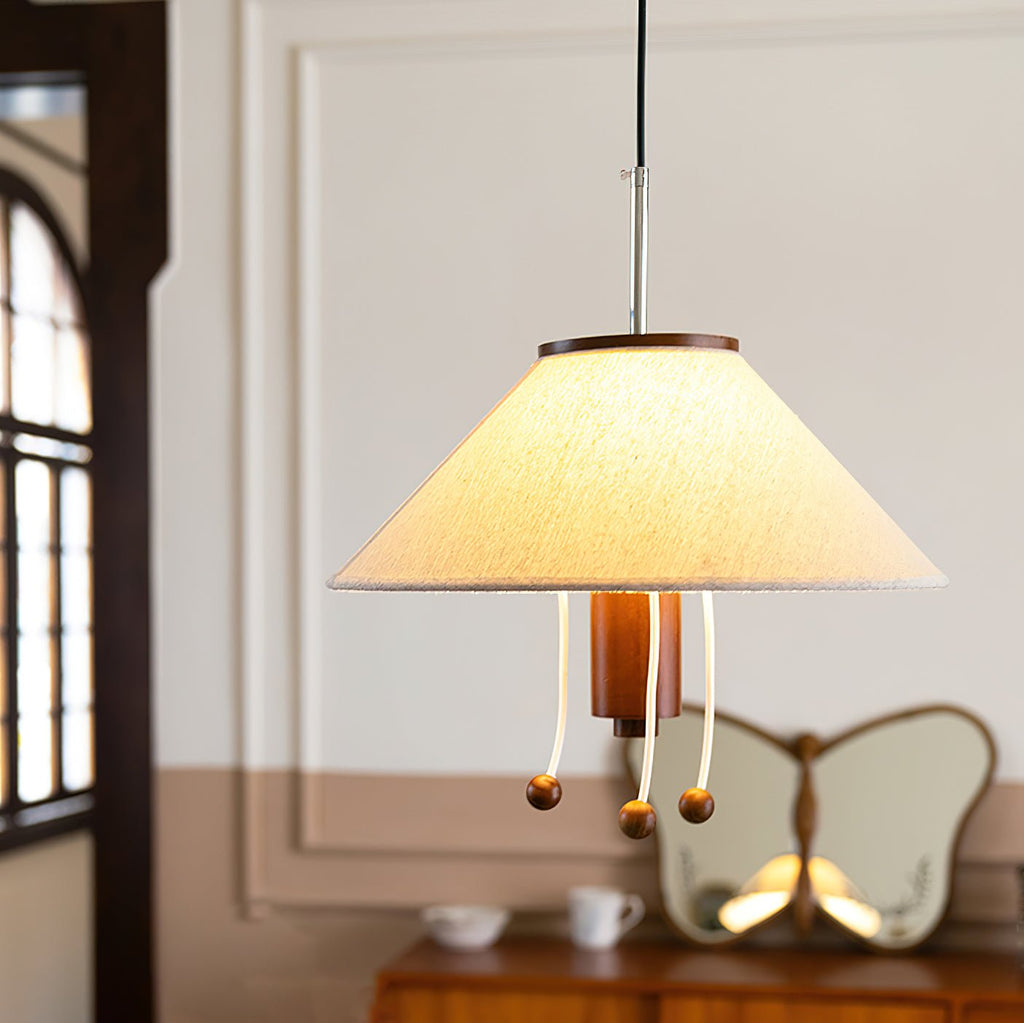 Zathee Nordic Art Classique Bois Tissu Pendentif Lampe - Neutralighting