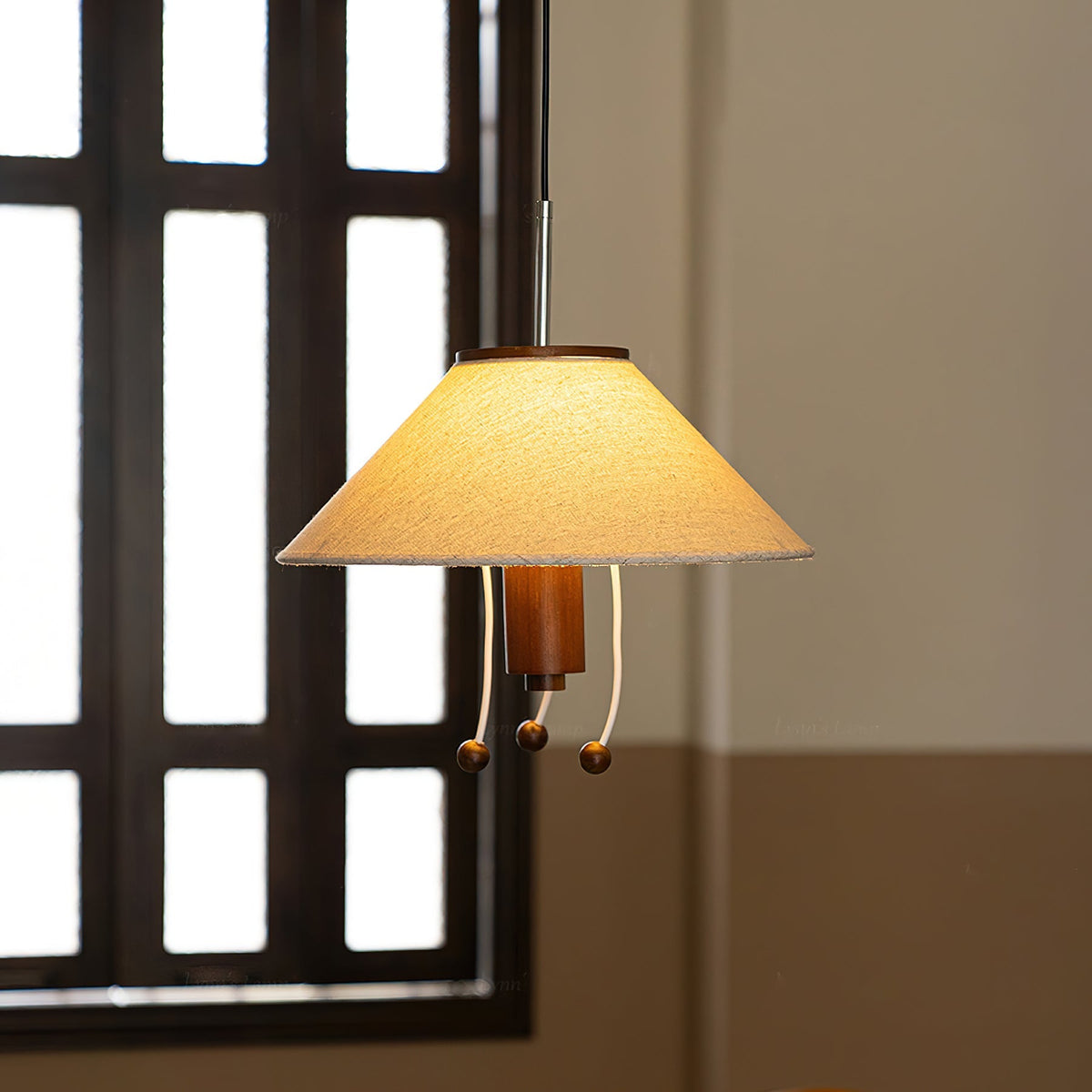 Zathee Nordic Art Classique Bois Tissu Pendentif Lampe - Neutralighting
