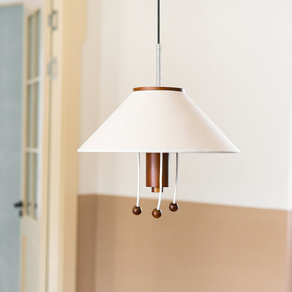 Zathee Nordic Art Classique Bois Tissu Pendentif Lampe - Neutralighting