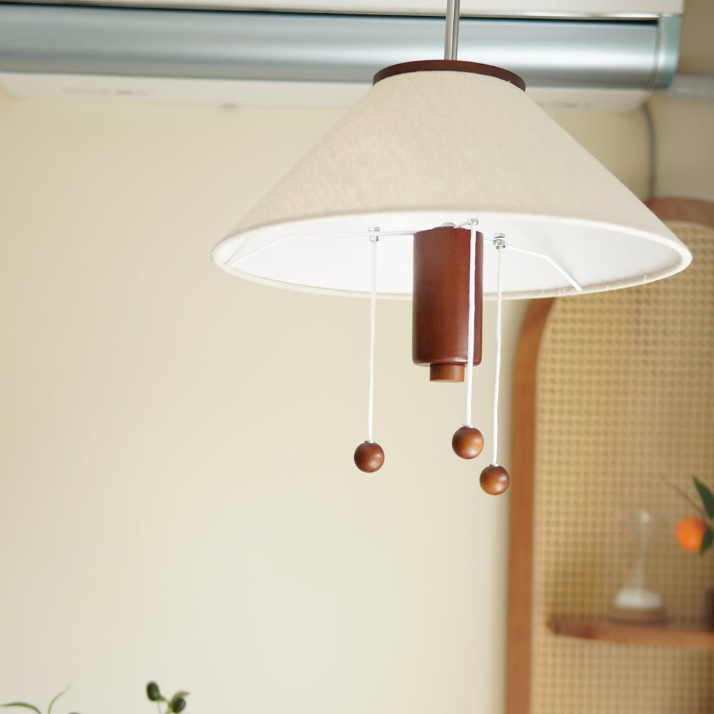 Zathee Nordic Art Classique Bois Tissu Pendentif Lampe - Neutralighting