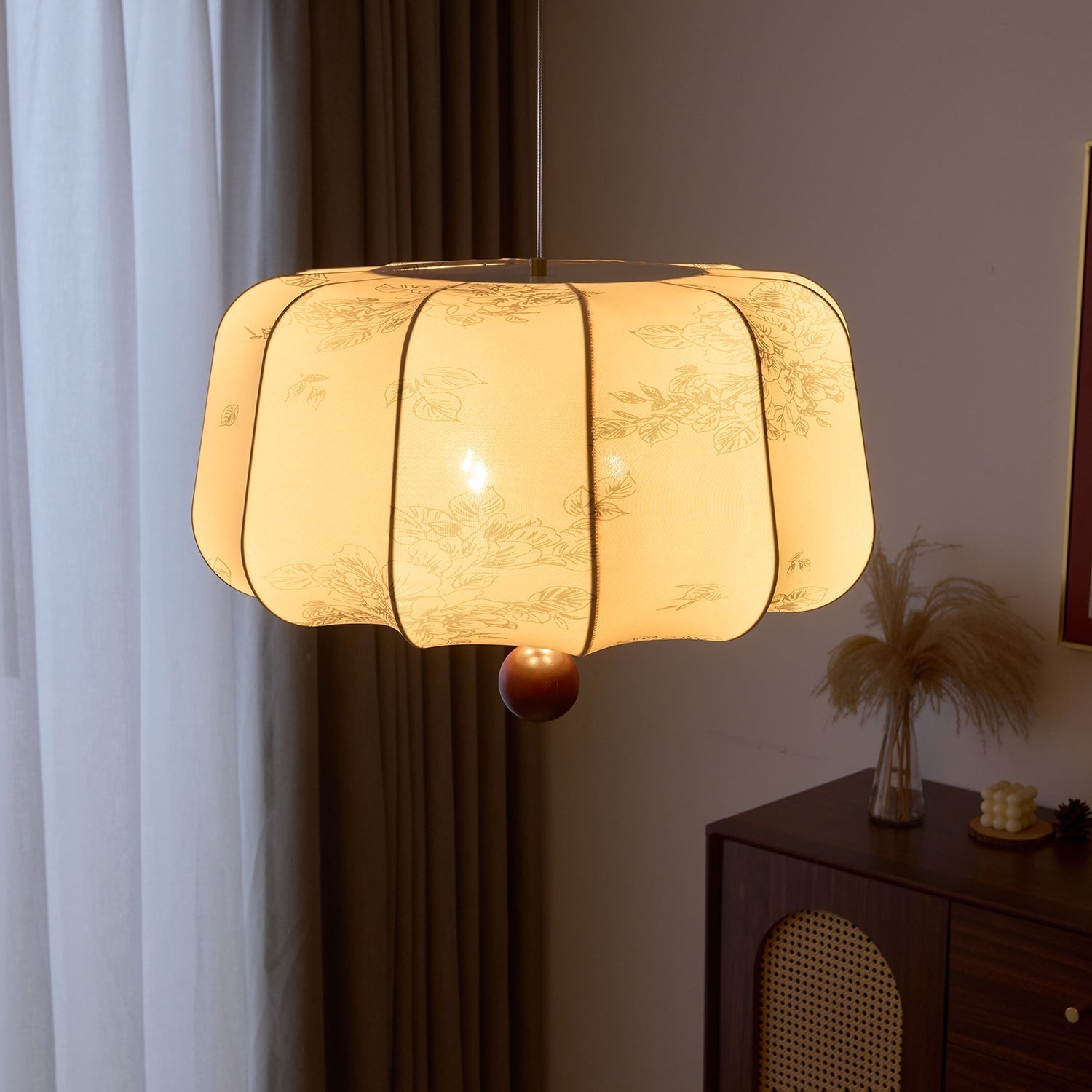 Valera Lampe Pendante en Bois et Tissu - Neutralighting
