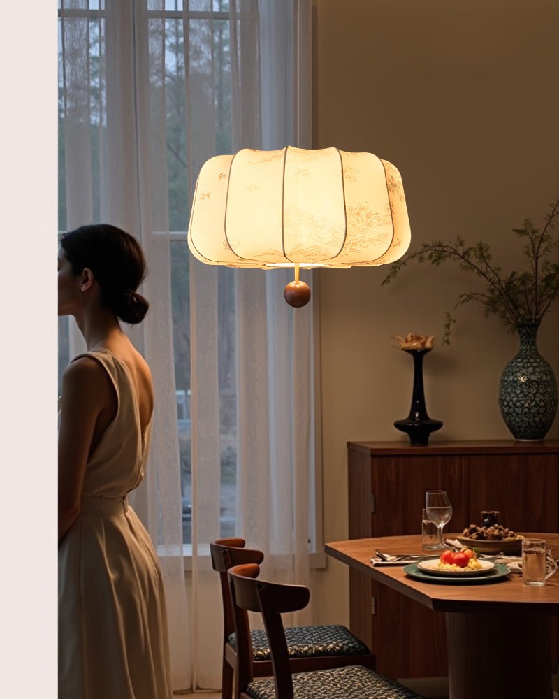 Valera Lampe Pendante en Bois et Tissu - Neutralighting
