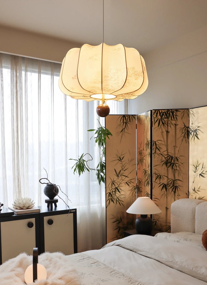 Valera Lampe Pendante en Bois et Tissu - Neutralighting