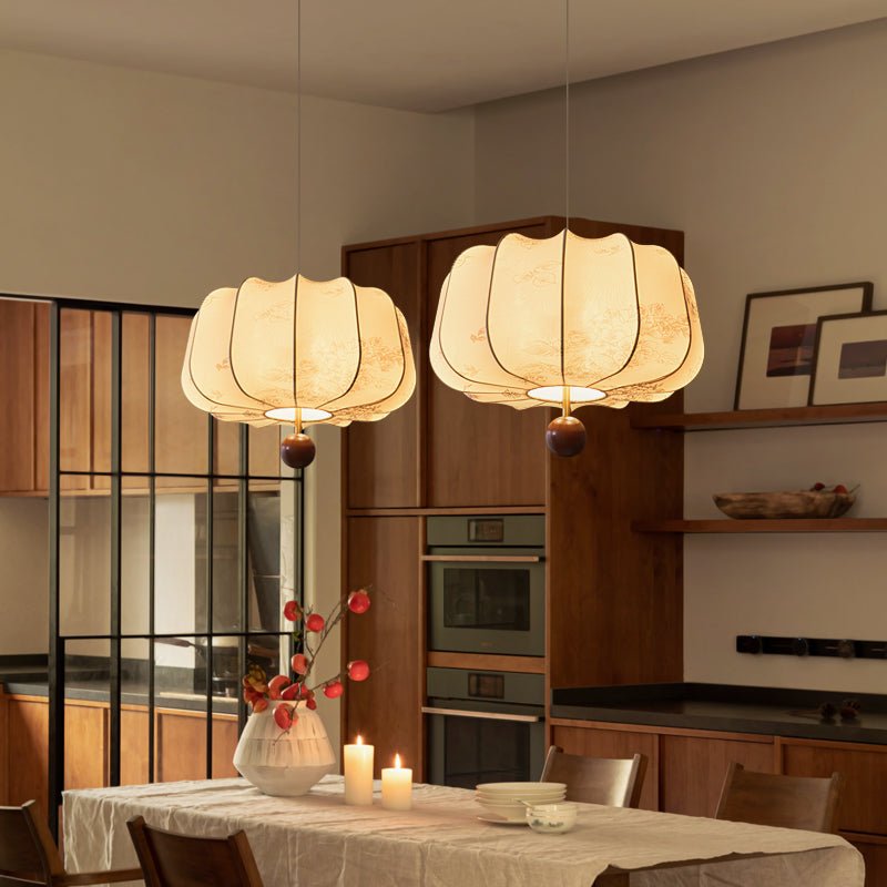 Valera Lampe Pendante en Bois et Tissu - Neutralighting