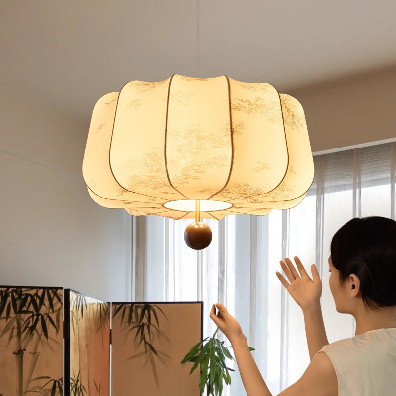 Valera Lampe Pendante en Bois et Tissu - Neutralighting