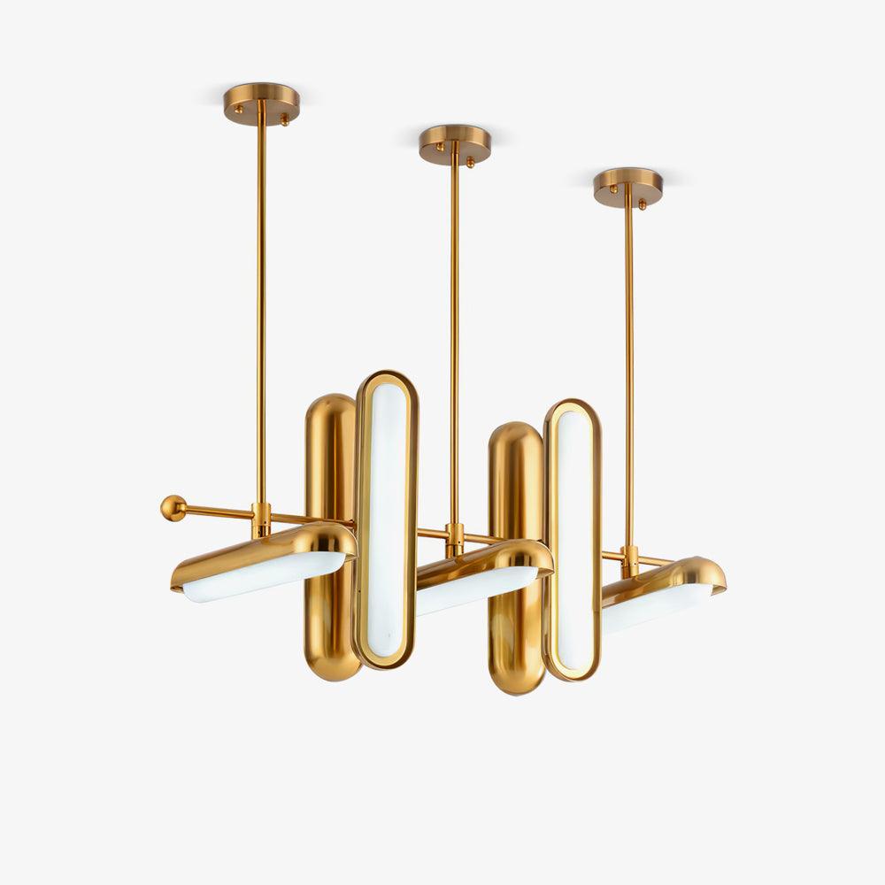 Lyvinaris Suspension linéaire géométrique en laiton - Neutralighting
