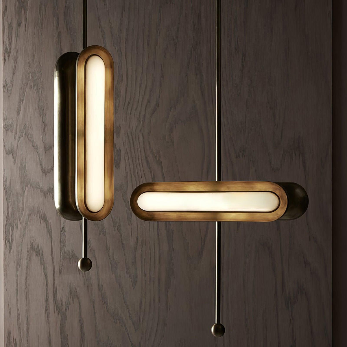 Lyvinaris Suspension linéaire géométrique en laiton - Neutralighting