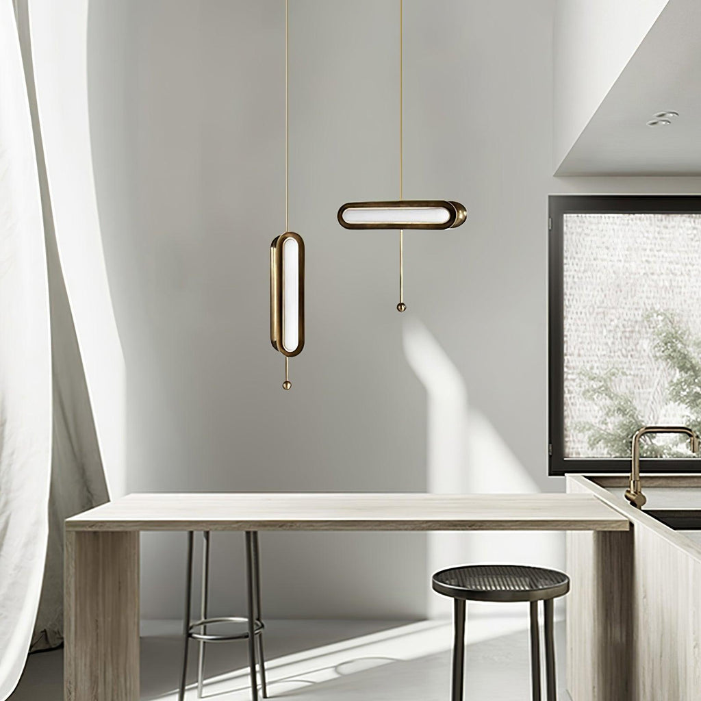 Lyvinaris Suspension linéaire géométrique en laiton - Neutralighting