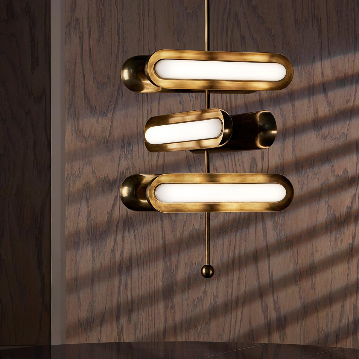 Lyvinaris Suspension linéaire géométrique en laiton - Neutralighting