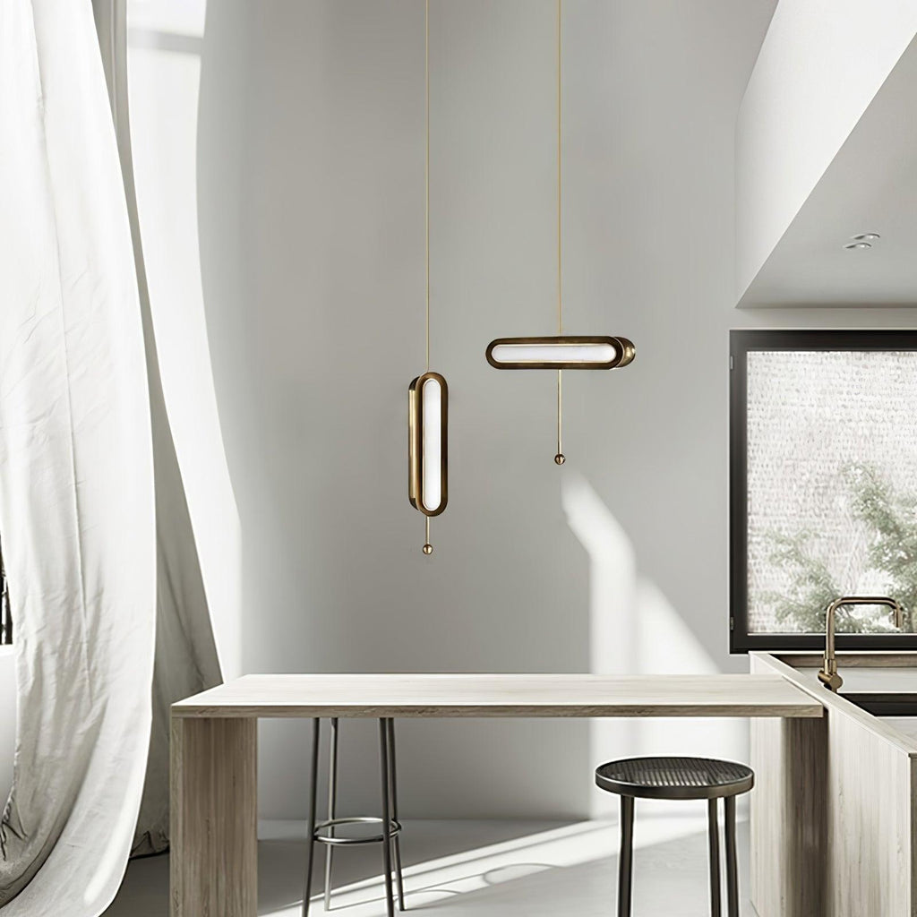 Lyvinaris Suspension linéaire géométrique en laiton - Neutralighting