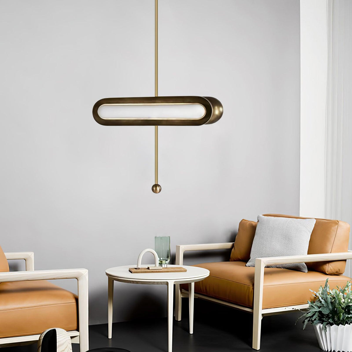 Lyvinaris Suspension linéaire géométrique en laiton - Neutralighting