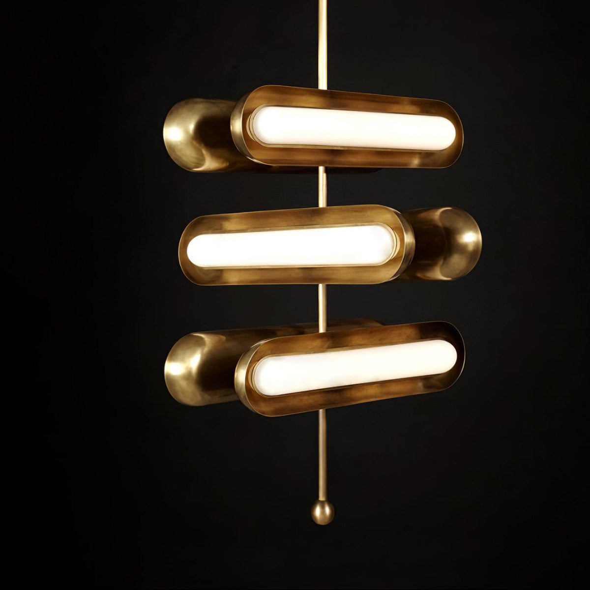 Lyvinaris Suspension linéaire géométrique en laiton - Neutralighting