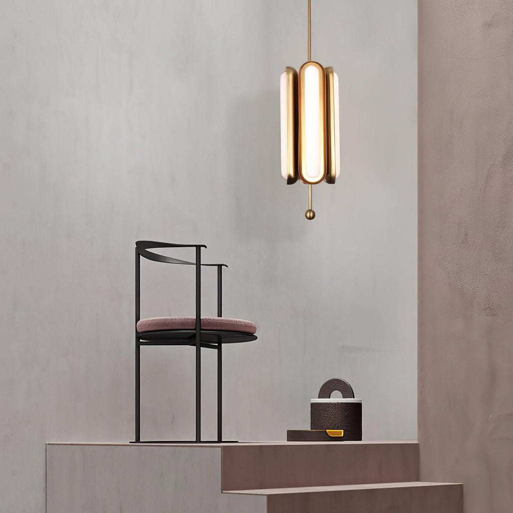 Lyvinaris Suspension linéaire géométrique en laiton - Neutralighting