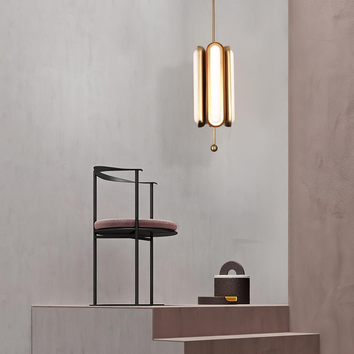 Lyvinaris Suspension linéaire géométrique en laiton - Neutralighting