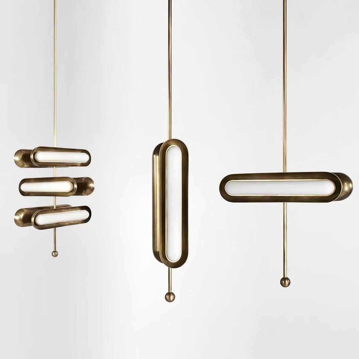 Lyvinaris Suspension linéaire géométrique en laiton - Neutralighting