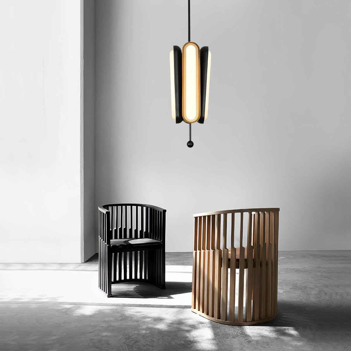 Lyvinaris Suspension linéaire géométrique en laiton - Neutralighting
