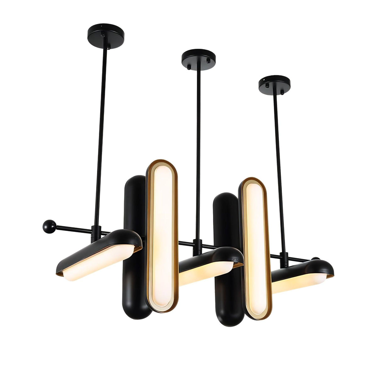 Lyvinaris Suspension linéaire géométrique en laiton - Neutralighting