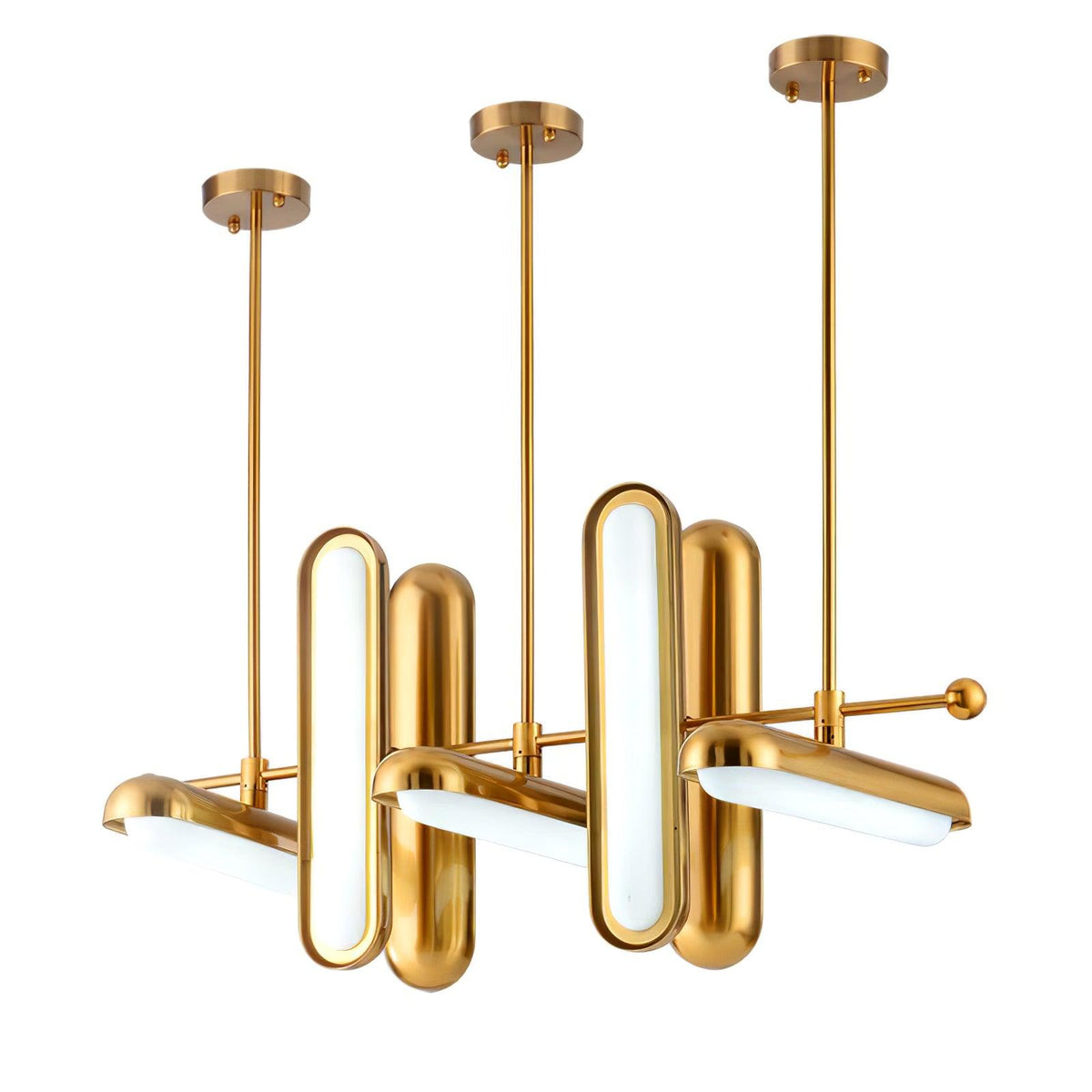Lyvinaris Suspension linéaire géométrique en laiton - Neutralighting