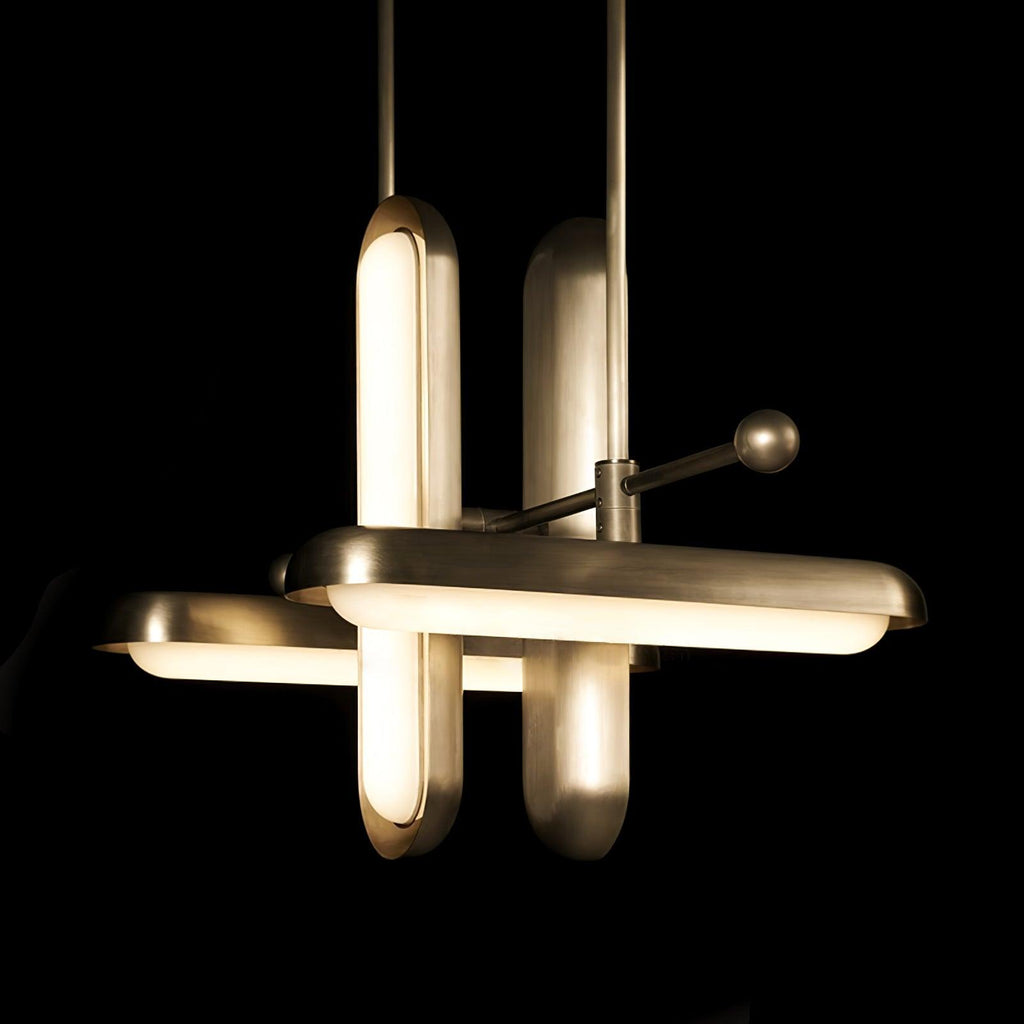Lyvinaris Suspension linéaire géométrique en laiton - Neutralighting
